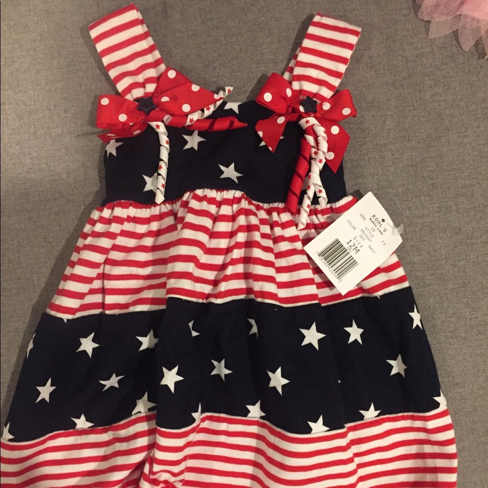 NWT July 4th dress red white and blue 12 months